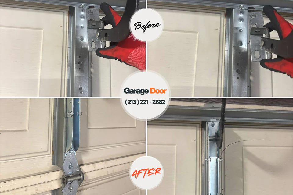 Before and after: garage door repair Williamsville, NY